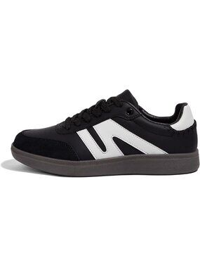 Women's Black Classic Retro Gum Sole Fashion Casual Tennis Skate Sneakers